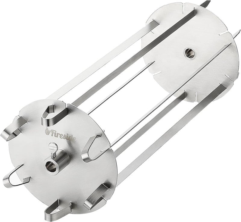 TURBRO Universal Grill Rotisserie Skewer Set, 304 Stainless Steel, Fits 1/2” or 3/8" Hexagon, 3/8" or 5/16" Square Spit Rods, Compatible with Most Grills, for Outdoor BBQ and Gatherings - Image 1